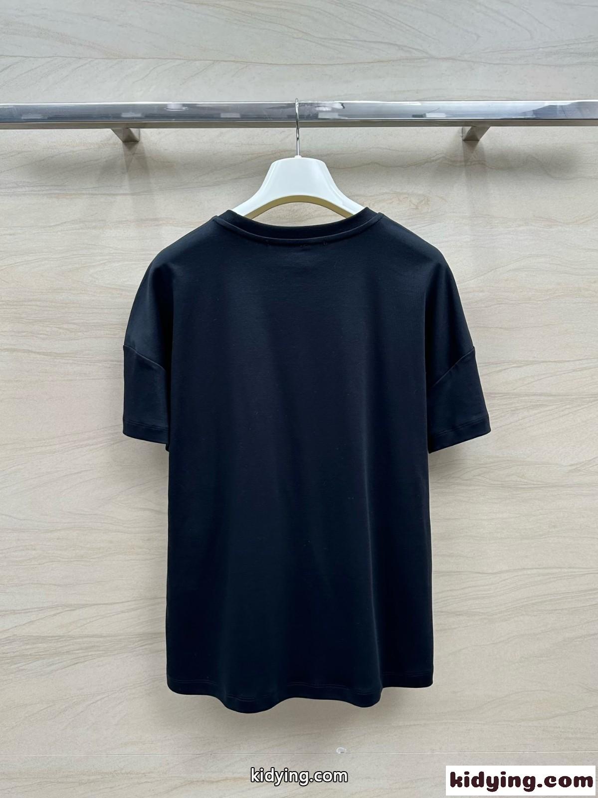 カジュアル ボクシーフィット 半袖Tシャツ ロエベ Tシャツ スーパーコピー ブラック-4