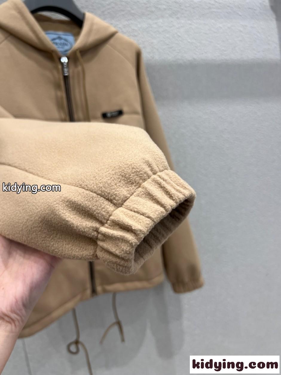 フリース フーディージャケット プラダ ジャケット コピー ベージュ-2