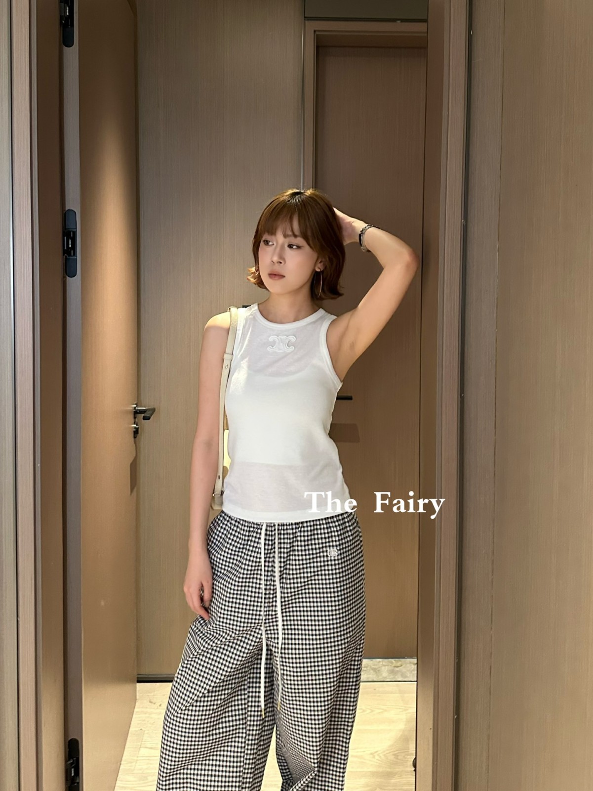 シンプル トリオンフ リブ編み タンクトップ セリーヌ ニット コピー ホワイト-2