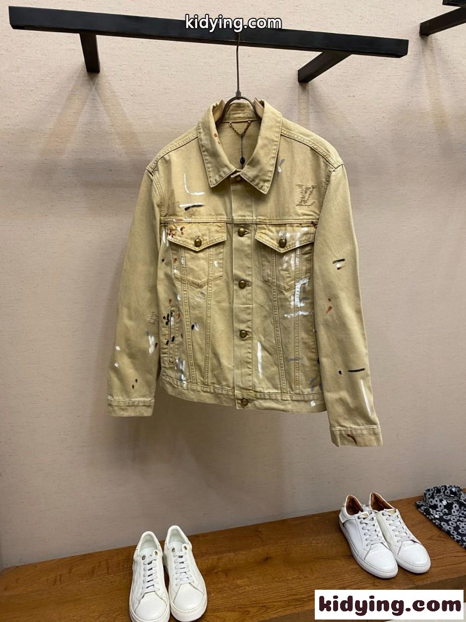 エンベリッシュド デニムトラッカージャケット ルイ・ヴィトン ジャケット コピー-0