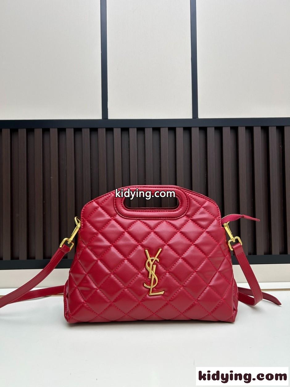 人気 エレガント YSL イヴ・サンローラン バッグ コピー ハンドバッグ レッド-0