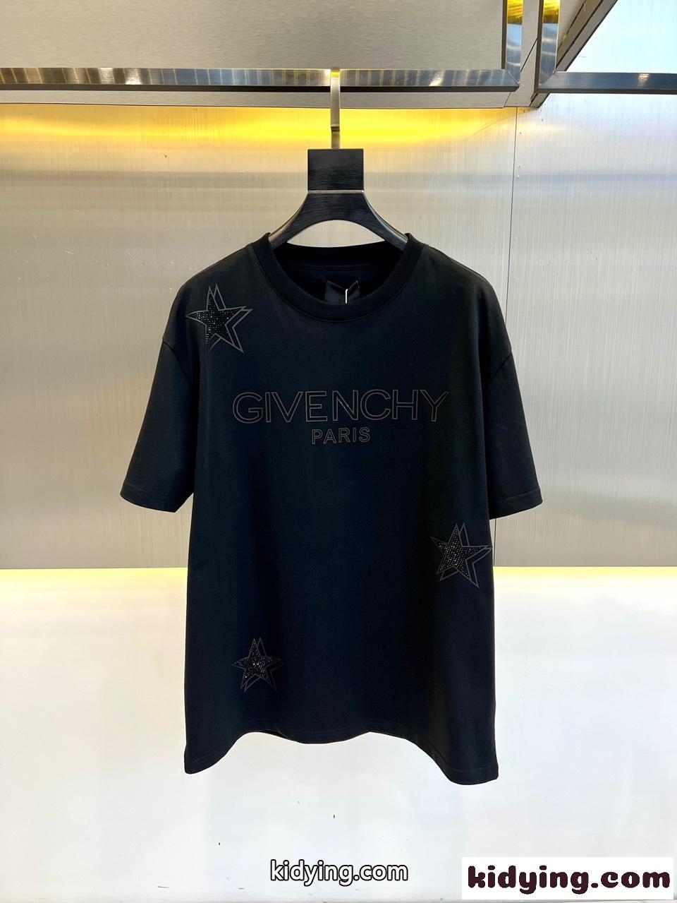 着心地いい コットン クルーネック ジバンシィ Tシャツ コピー 半袖Tシャツ ブラック-0