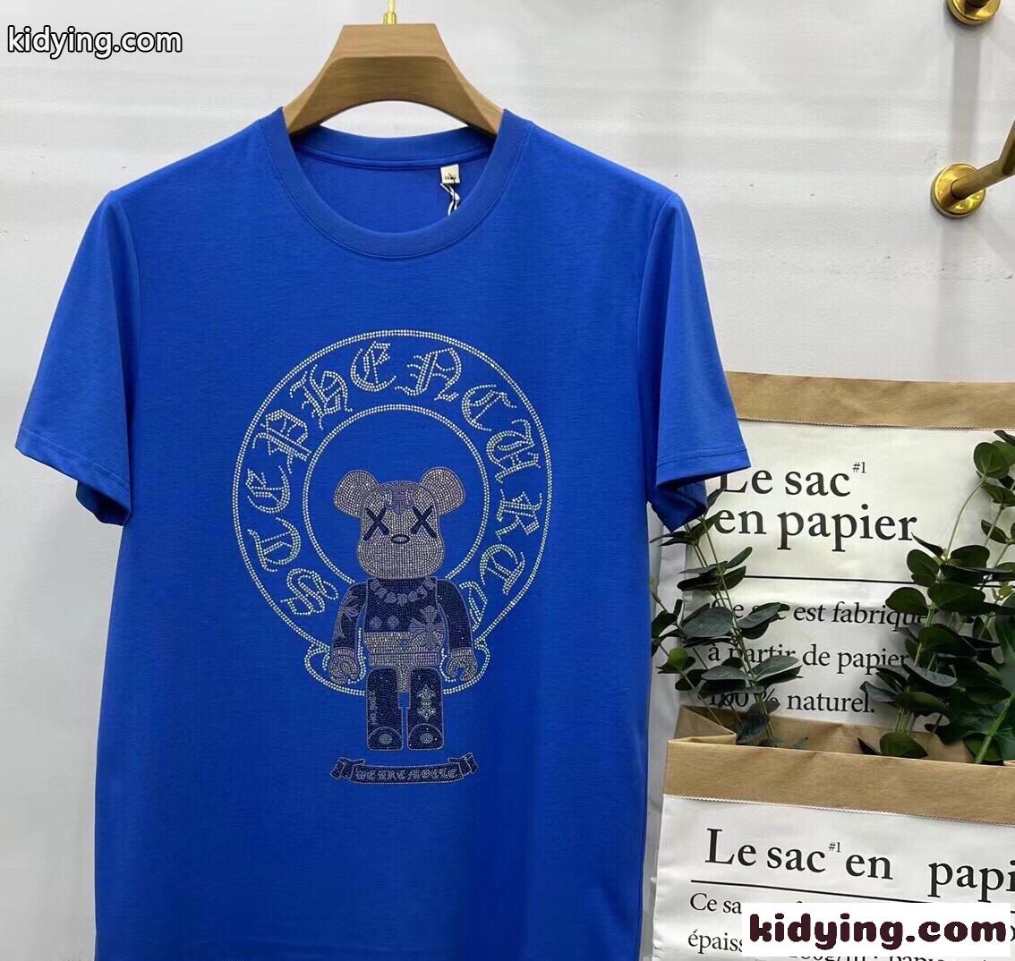 カジュアル ゆったり 快適 クロムハーツ 半袖Tシャツ コピー クルーネック 春夏 3色あり トップス-1