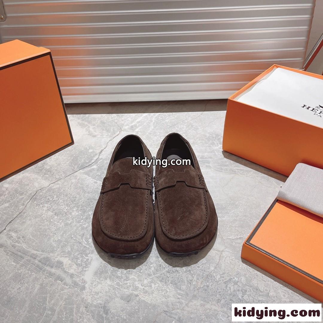 エルメス モカシン スーパーコピー レディース 上品 スエード Lazyモカシン コーヒー-1