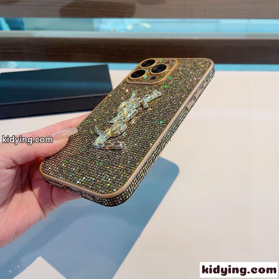 キラキラ YSL スマホケース イヴ・サンローラン アイフォンケース 偽物 iPhone16ケース-3