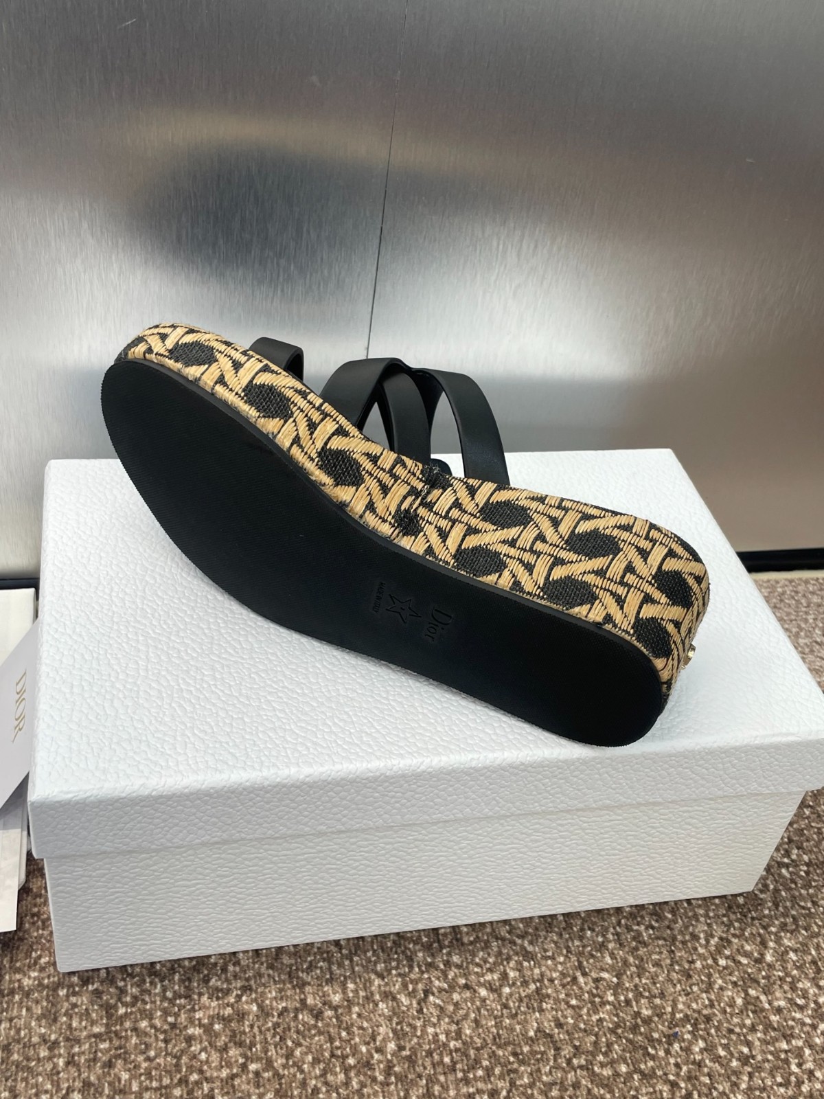 LAmazone Dior ウェッジスライド ディオール サンダル スーパーコピー ブラック-4