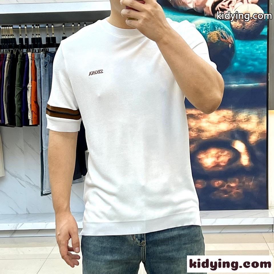 エルメネジルド・ゼニア 半袖Tシャツ コピー 着心地いい クルーネック ホワイト-2