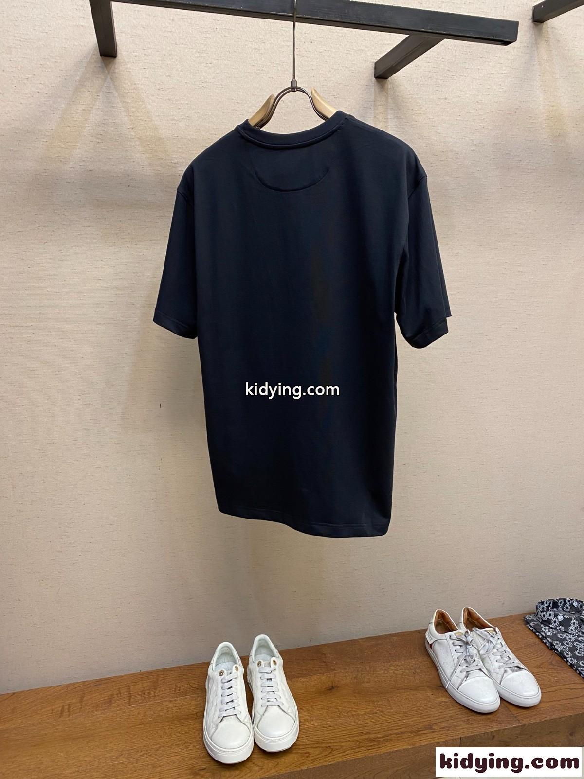 カジュアル ゆったり ロゴ 半袖Tシャツ ヴェルサーチェ Tシャツ コピー コットン ブラック-1