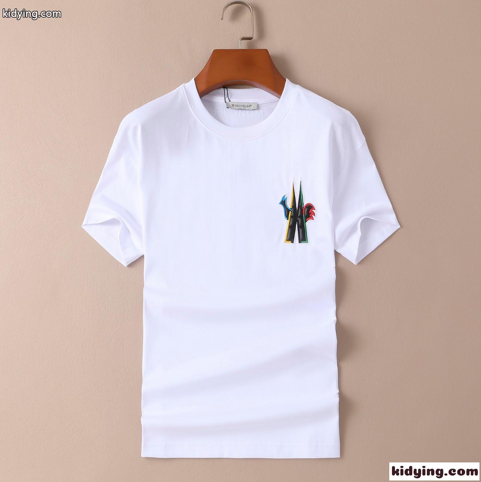シンプル お洒落 クルーネック 通気 快適 モンクレール tシャツ コピー 半袖 トップス 春夏 定番 ホワイト ブラック-3