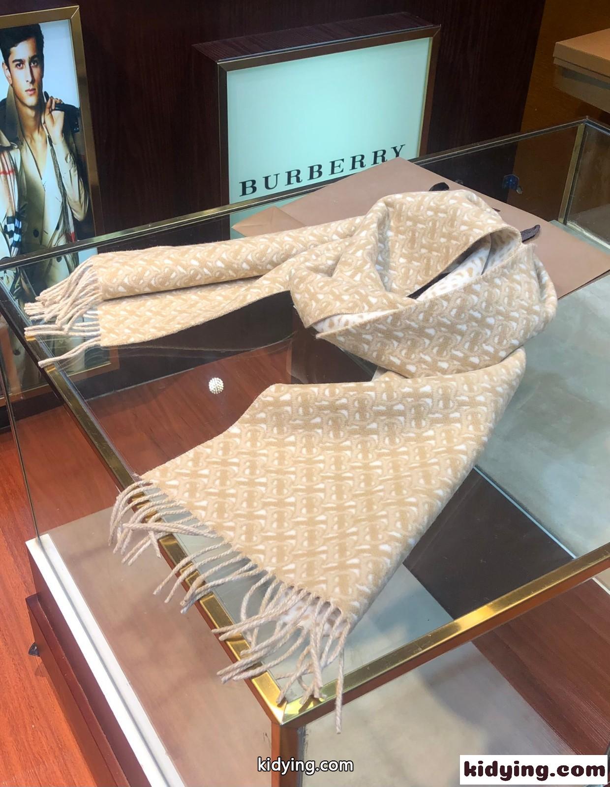 ユニセックス TB モノグラム カシミア マフラー バーバリー スカーフ コピー 30x168cm-1