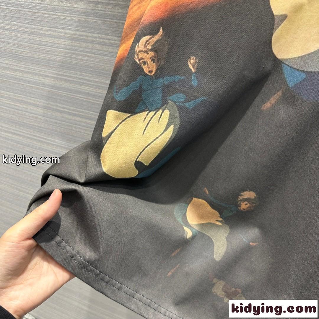 LOEWE × ハウルの動く城 ロエベ Tシャツ コピー コットン クルーネック 半袖Tシャツ-0