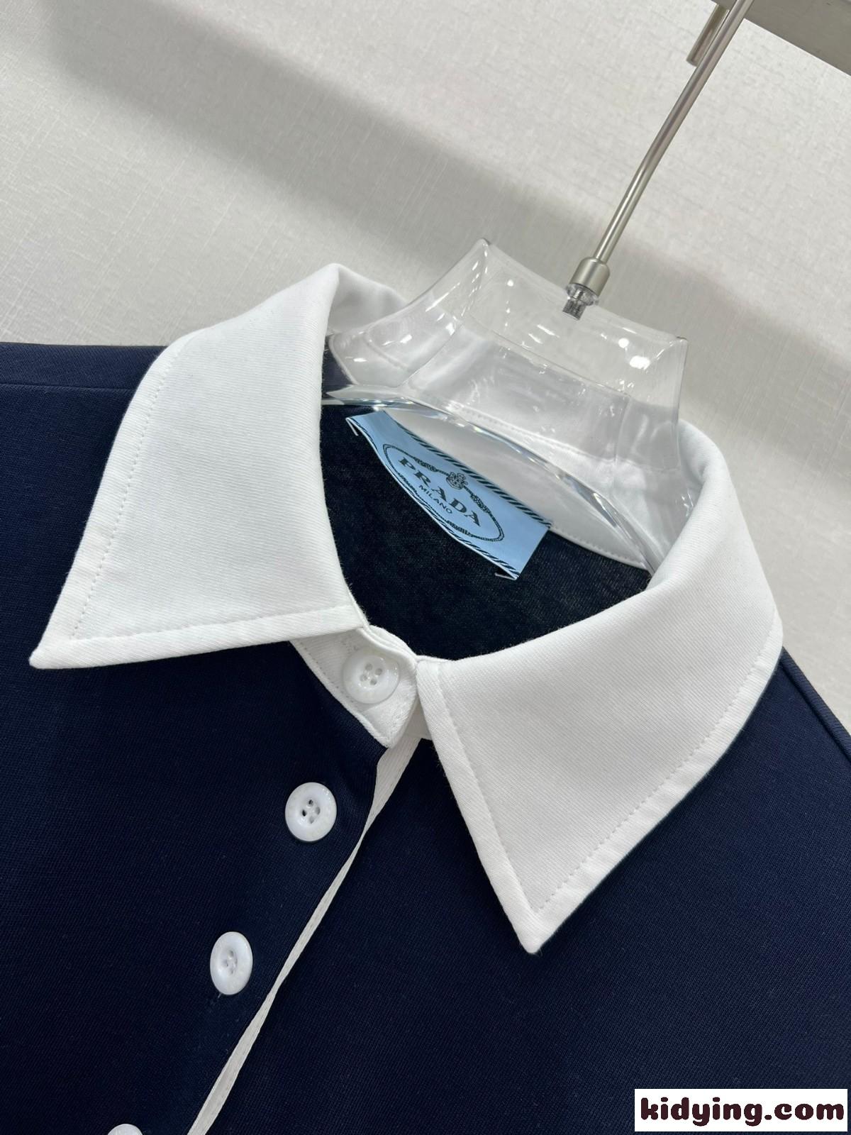 カジュアル コットン ポロシャツ プラダ Tシャツ コピー 長袖 クロップド-2
