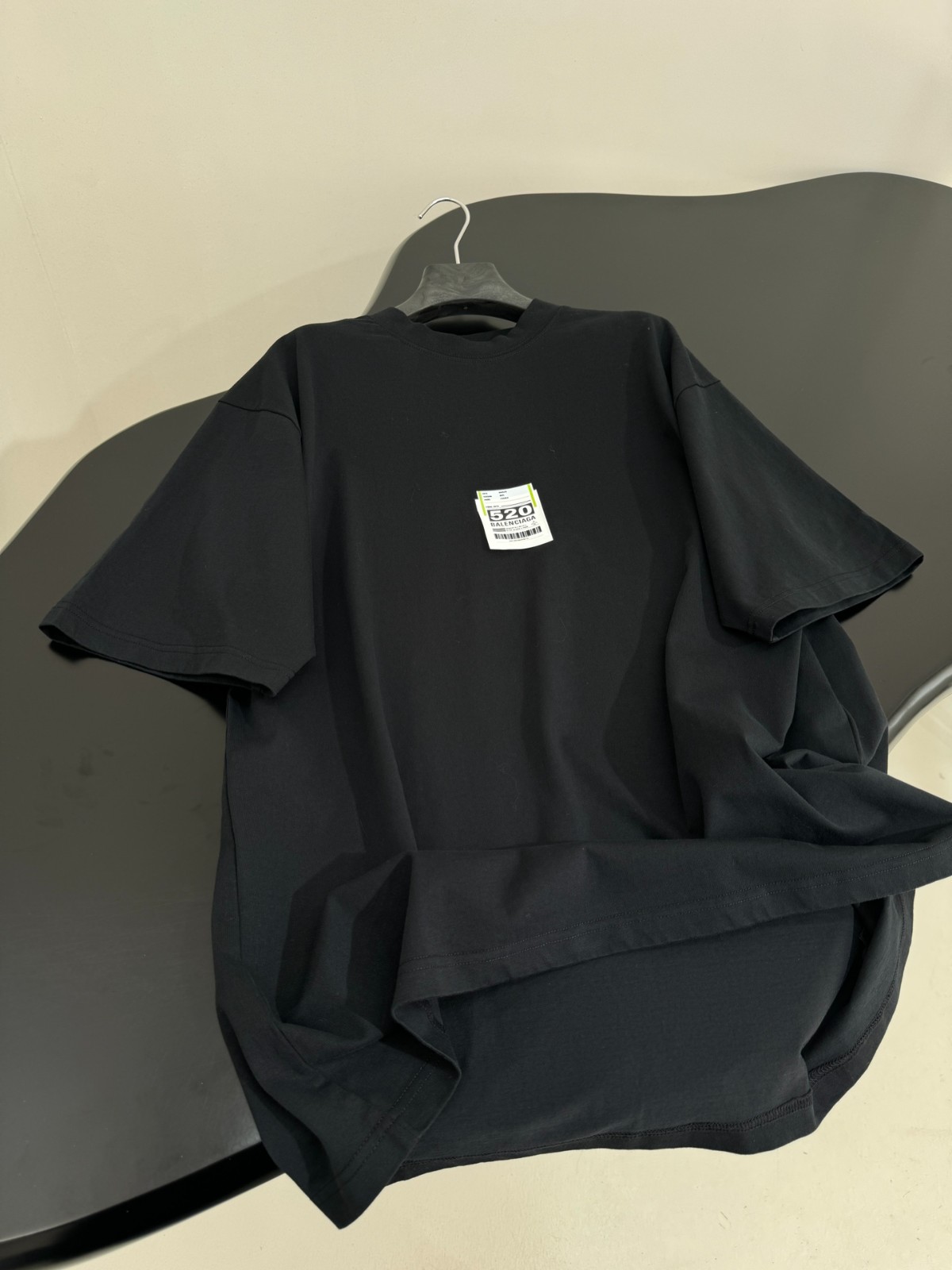 Airport Tag オーバーサイズ半袖Tシャツ バレンシアガ Tシャツ コピー ブラック-3