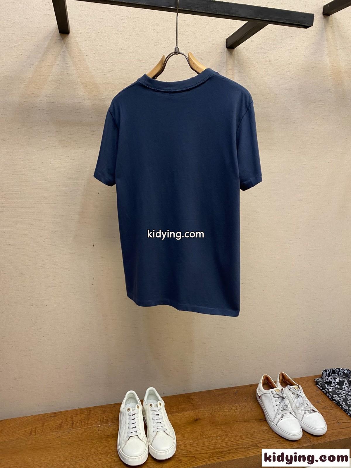 クリスチャン・ディオール Tシャツ コピー DIOR AND HYLTON NEL Tシャツ ネイビーブルー-2