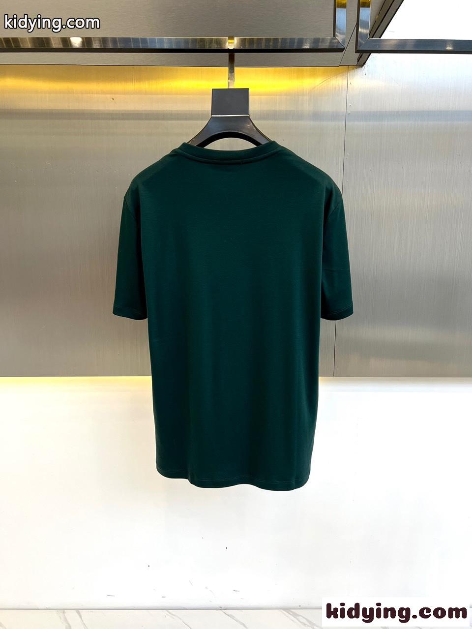 アルマーニ Tシャツ コピー カジュアル ロゴ入り 半袖Tシャツ グリーン-3
