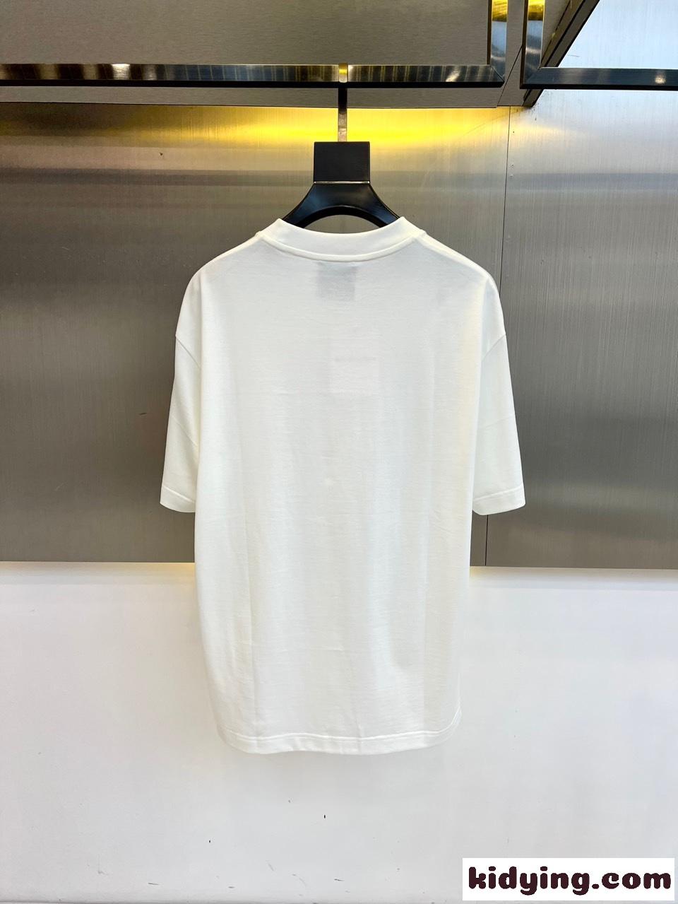 目を引く ロゴ入り コットン ジバンシィ Tシャツ 偽物 半袖Tシャツ ホワイト-3