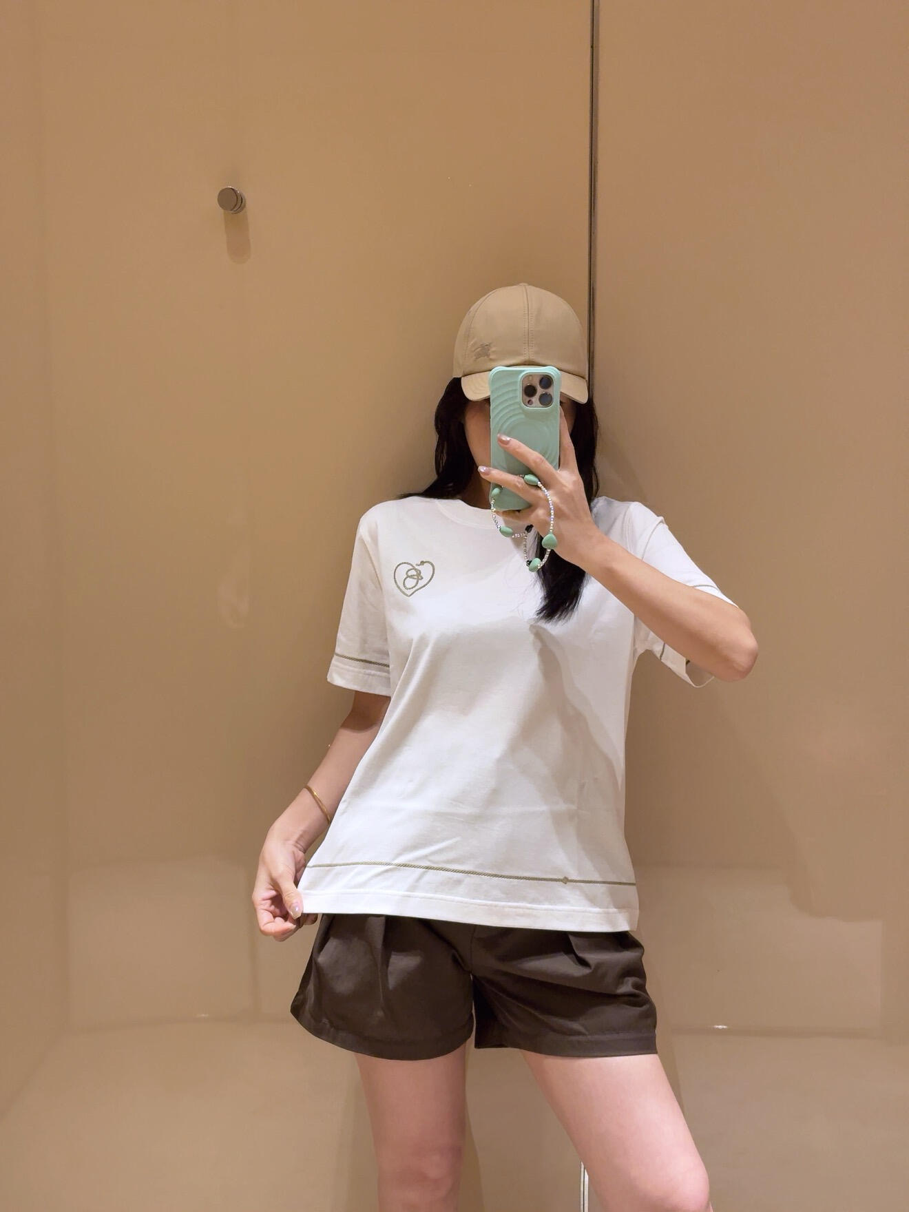 Bハート コットンTシャツ バーバリー Tシャツ コピー クルーネック ホワイト-4
