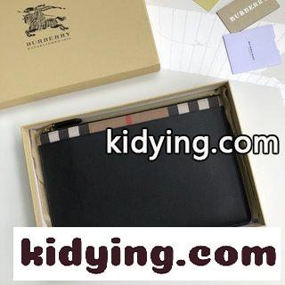 ハウス柄のパッチワークレザーファスナー収納袋 バーバリー バッグ 手入れ コピー タブレットも簡単に収納できます-0