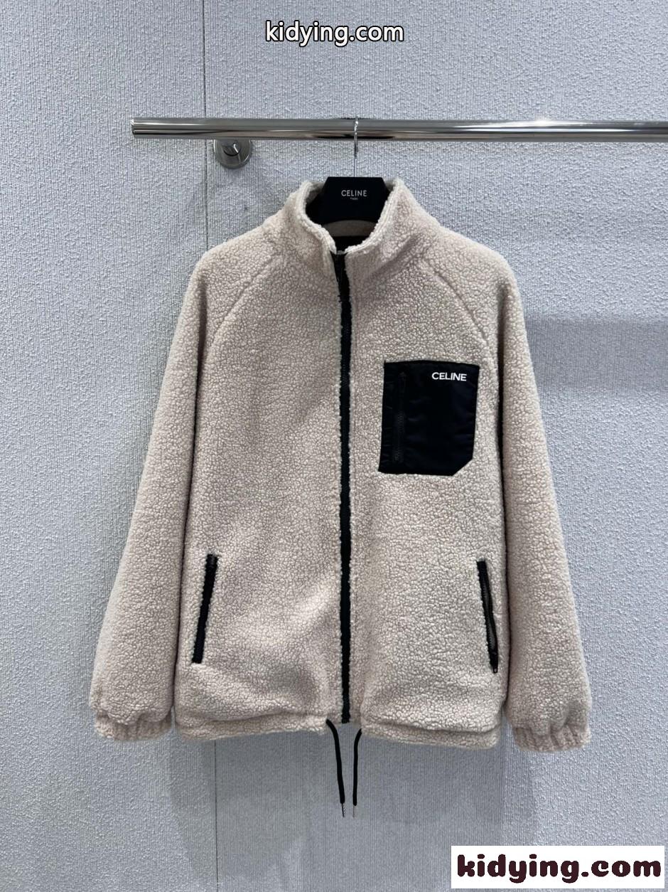 カジュアル おしゃれ フリースジャケット セリーヌ ジャケット コピー ブルゾン-0
