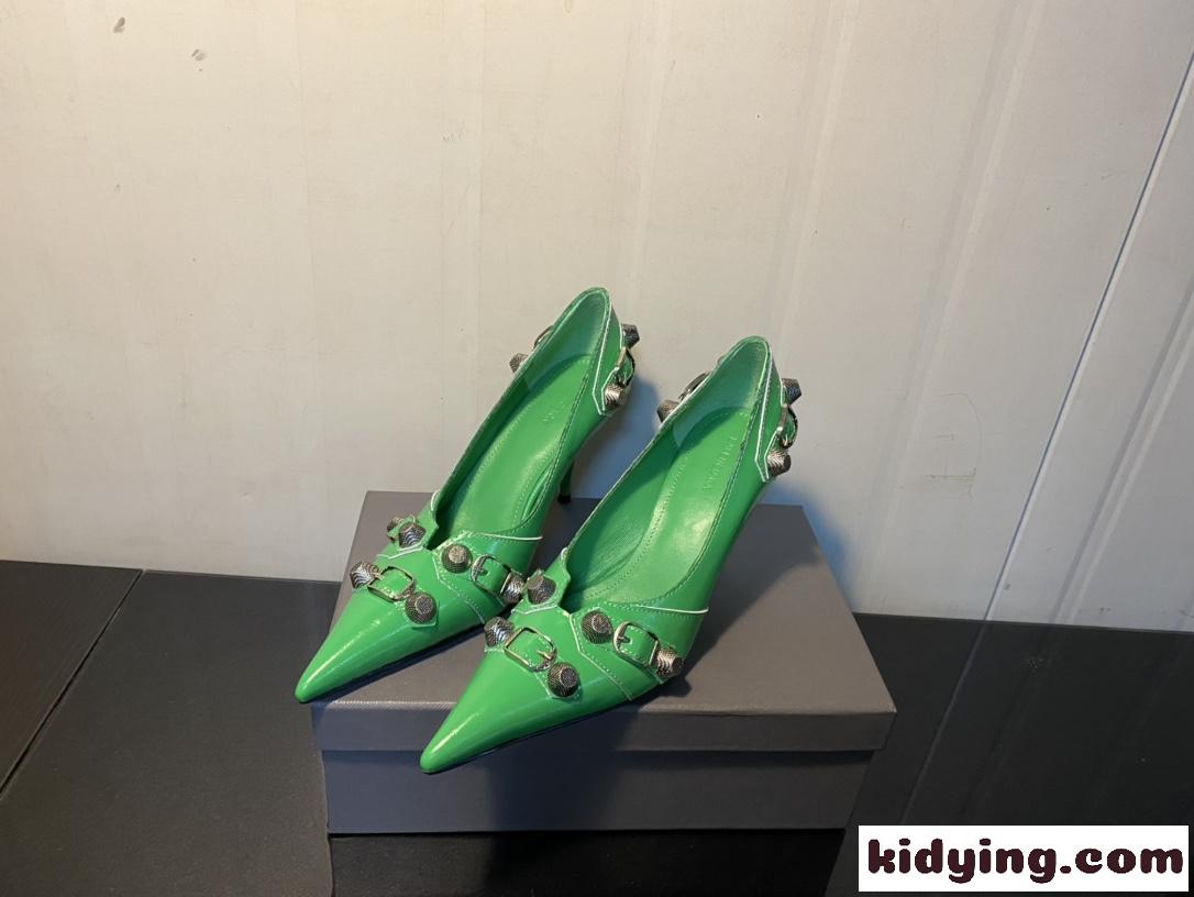 Cagole 8.5cm パンプス バレンシアガ パンプス コピー レディース ピンヒール グリーン-0