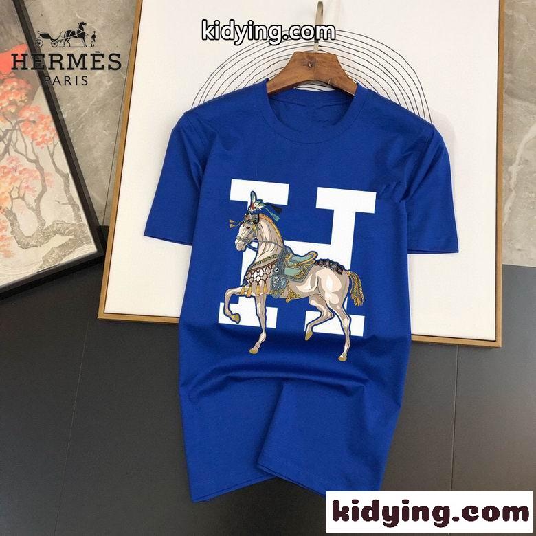 5色あり クルーネック エルメス 半袖tシャツ コピー 快適 定番 合わせやすい カジュアル おしゃれ-2