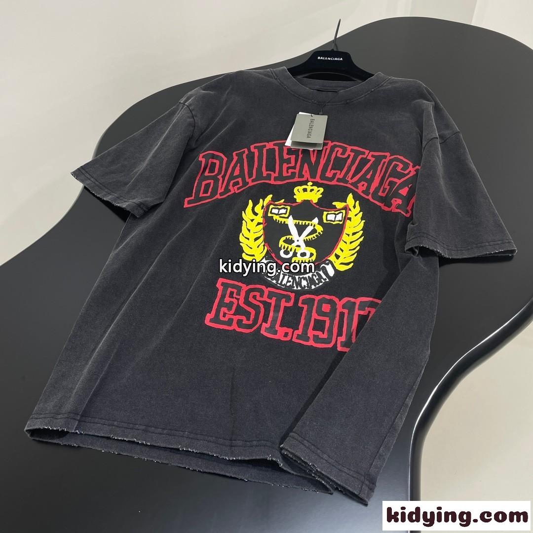 DIY COLLEGE カジュアル オーバーサイズ バレンシアガ Tシャツ コピー 半袖 トップス-2