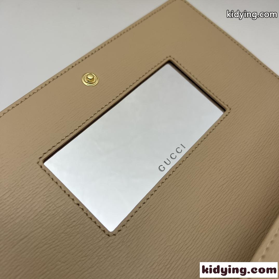 シンプル チェーン ウォレット グッチ バッグ コピー 772643 ベージュ-3