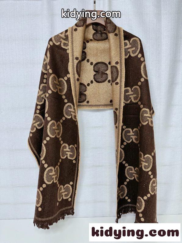 GGカシミヤ ラメ ジャカード スカーフ グッチ スカーフ コピー マフラー-0