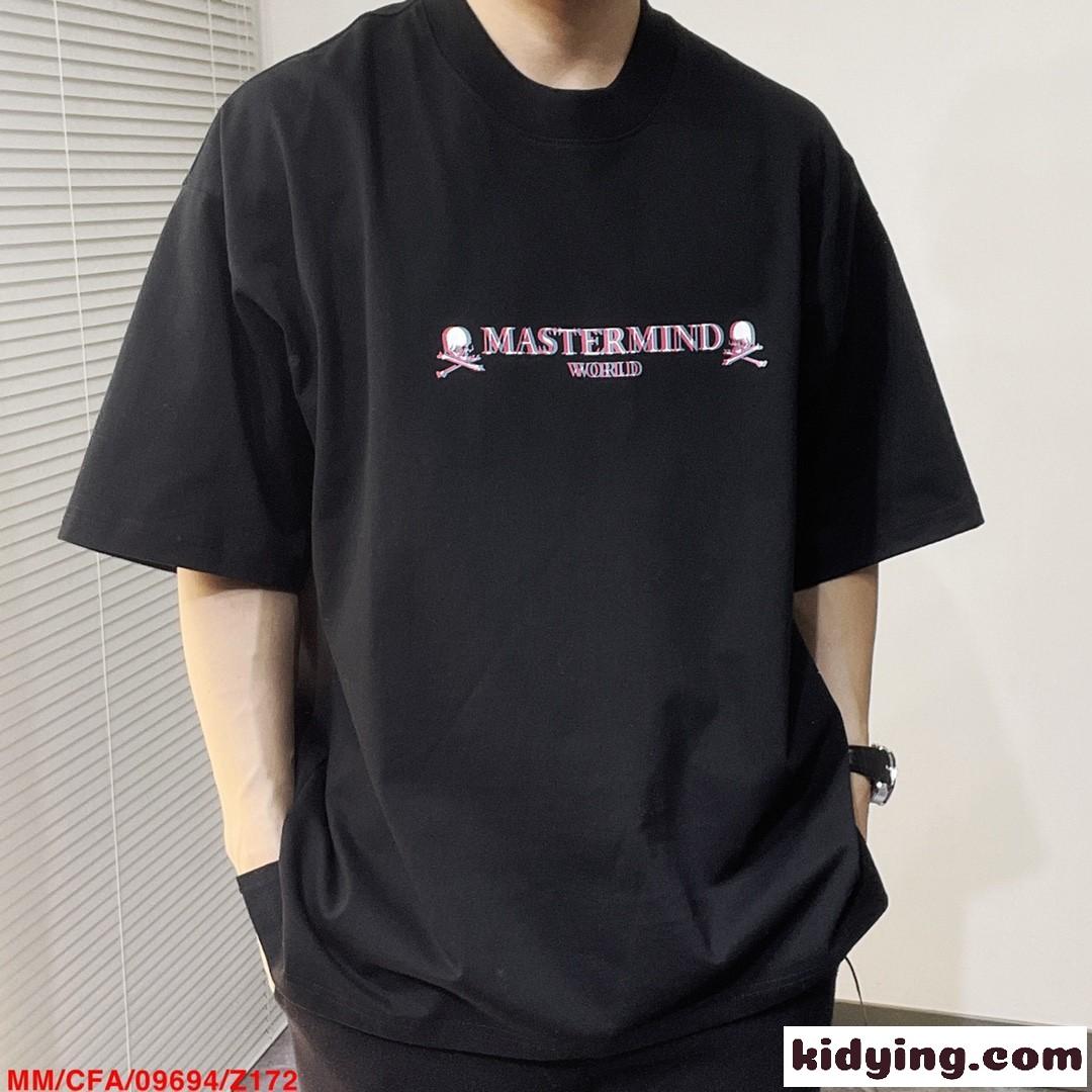 マスターマインド・ジャパン Tシャツ コピー おしゃれ ロゴ クルーネック ブラック-0
