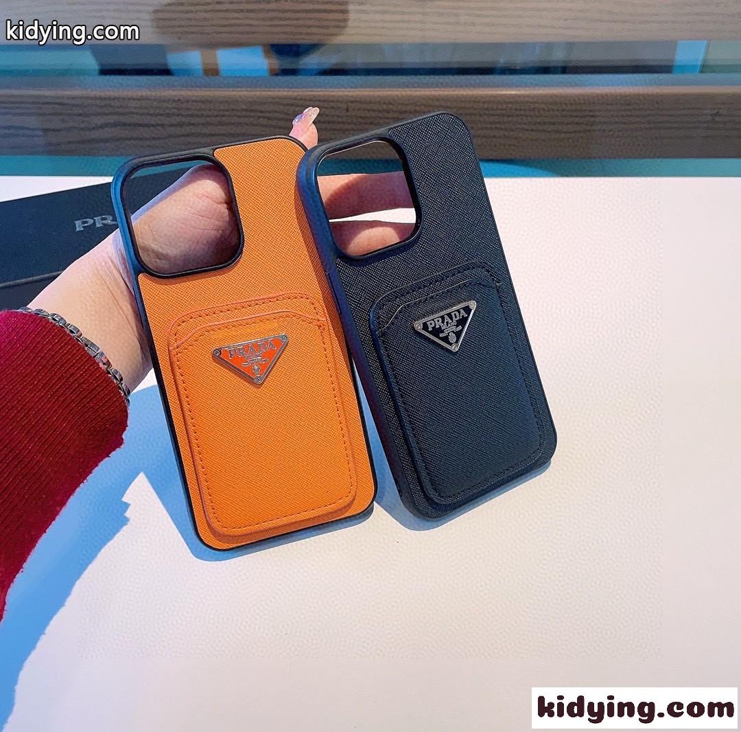 プラダ スマホケース コピー カード収納 トライアングルロゴ付き アイフォンケース-2