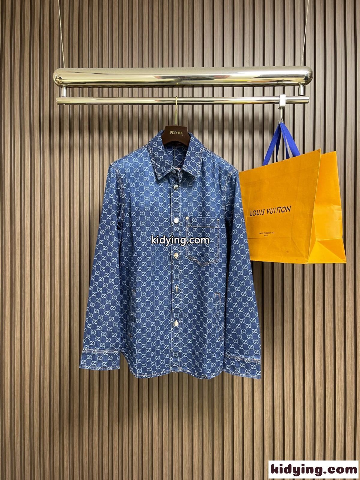 洗練された カジュアル GG デニムシャツ グッチ シャツ 偽物 トップス-0
