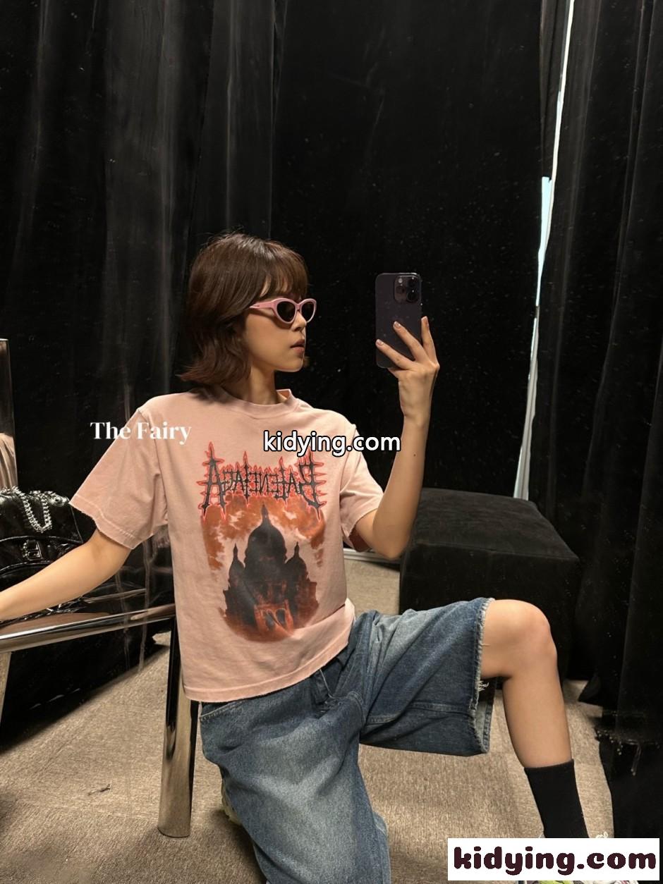 お洒落 カジュアル バレンシアガ Tシャツ 偽物 クルーネック 半袖Tシャツ-4