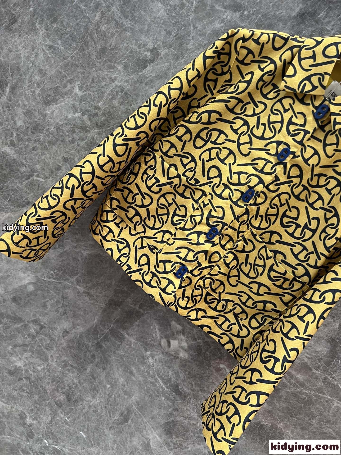 ナウサ シェーヌダンクル クロップドジャケット エルメス ジャケット コピー イエロー-3