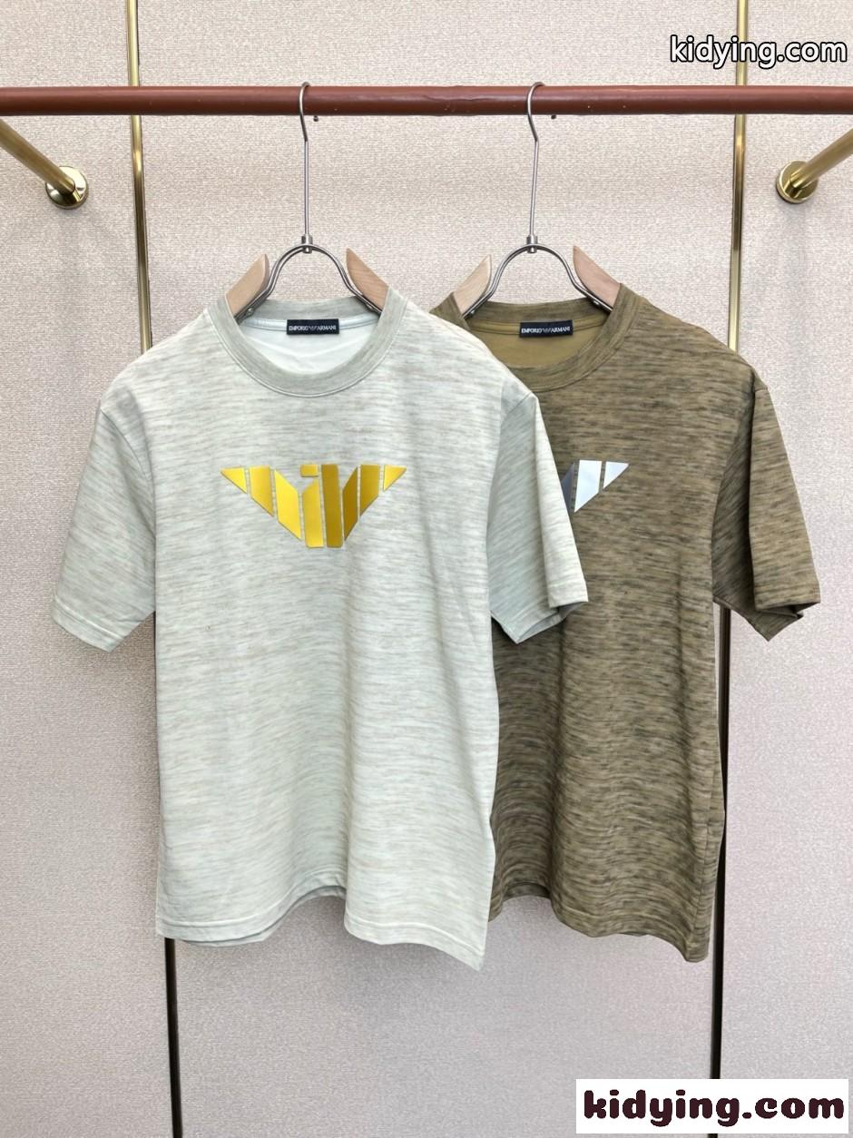 カジュアル クルーネック 半袖Tシャツ アルマーニ Tシャツ 偽物 合わせやすい-0