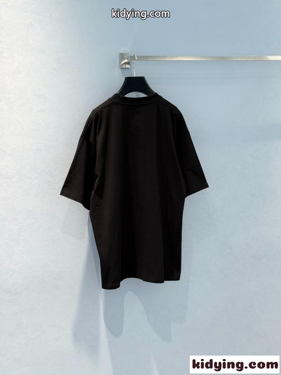 ユニセックス ロゴ 半袖Tシャツ アレキサンダーワング Tシャツ 偽物 ブラック-1