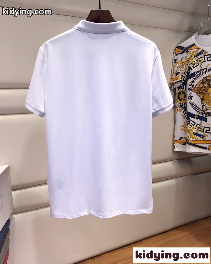 上品 着心地いい コットン 半袖 ポロシャツ プラダ Tシャツ コピー メンズ ホワイト-4
