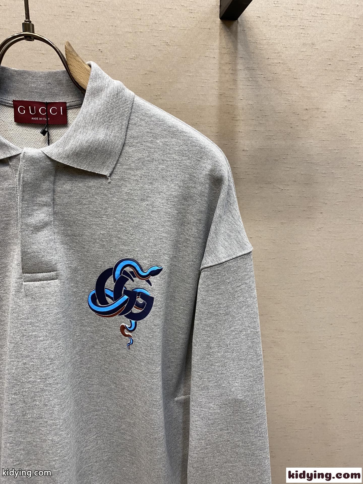 洗練された コットン 長袖 ポロシャツ グッチ Tシャツ コピー カジュアル-2