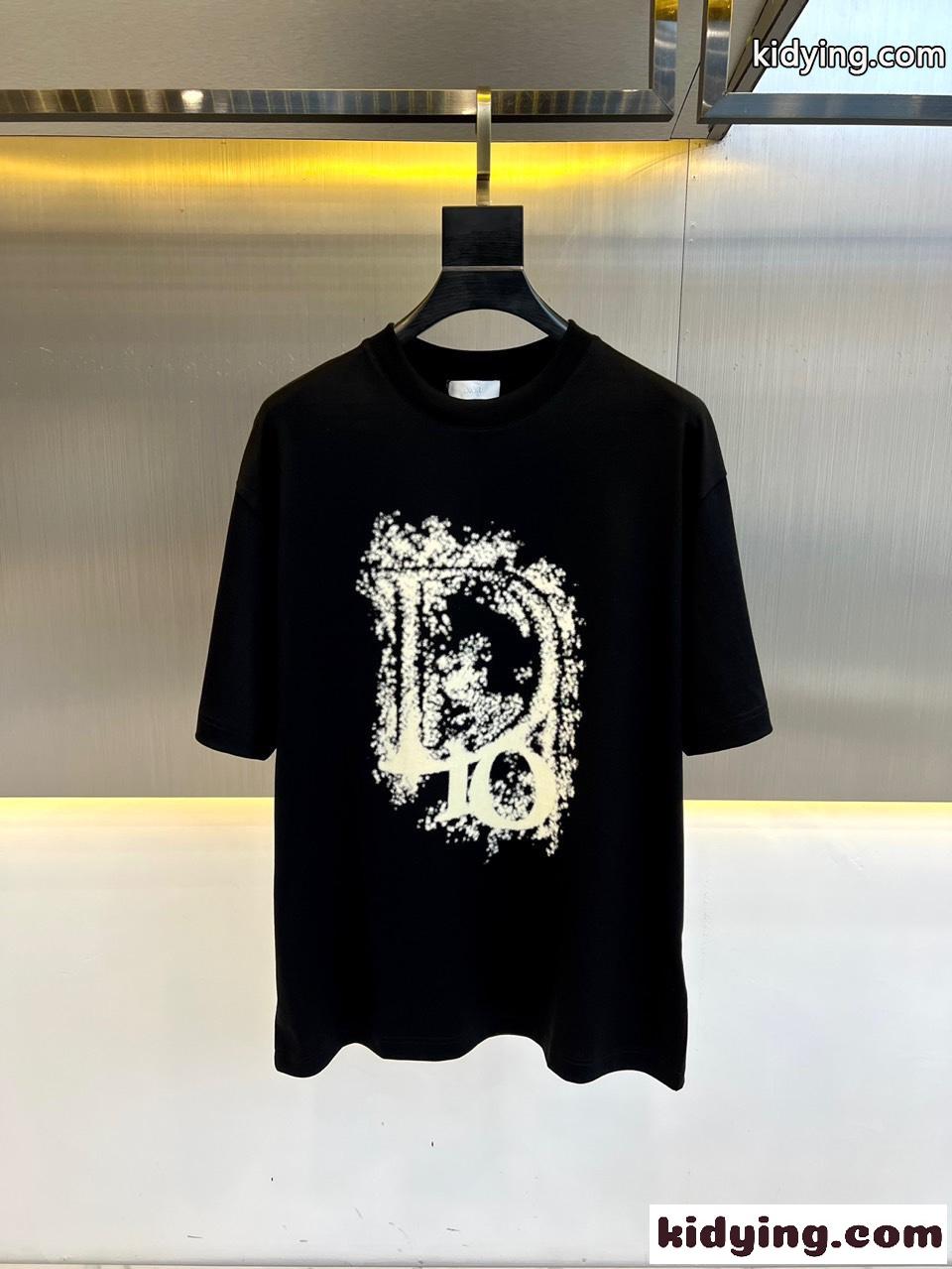 クリスチャン・ディオール Tシャツ コピー カジュアル プリント ブラック-0