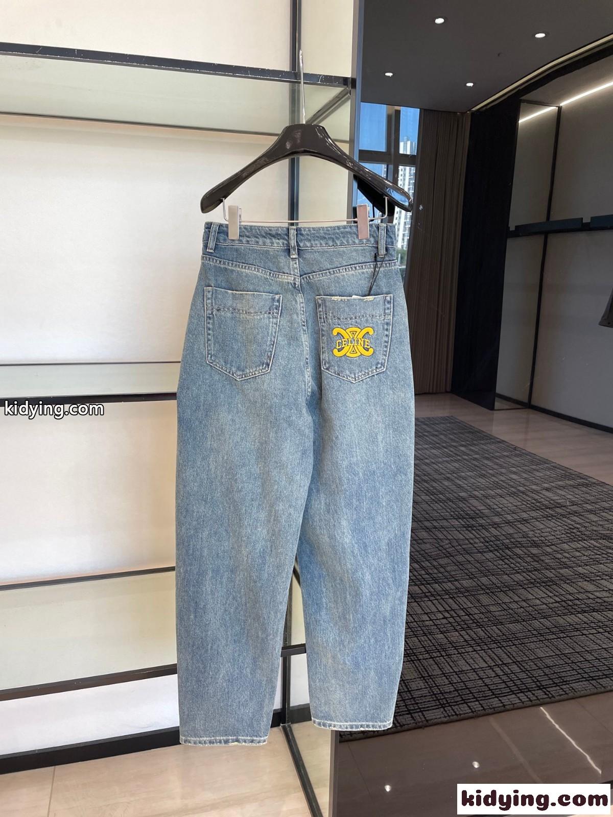 ゆったり 体型カバー 脚長効果 デニムパンツ セリーヌ ジーンズ コピー カジュアル-3