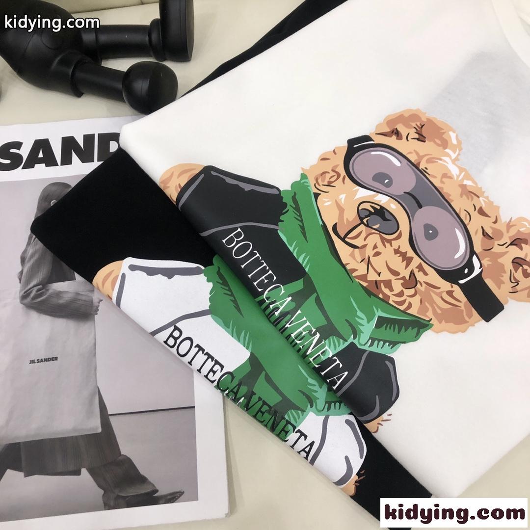 レディース カジュアル トップス 可愛い プリント ゆったり 体型カバー ボッテガヴェネタ tシャツ コピー 半袖-3