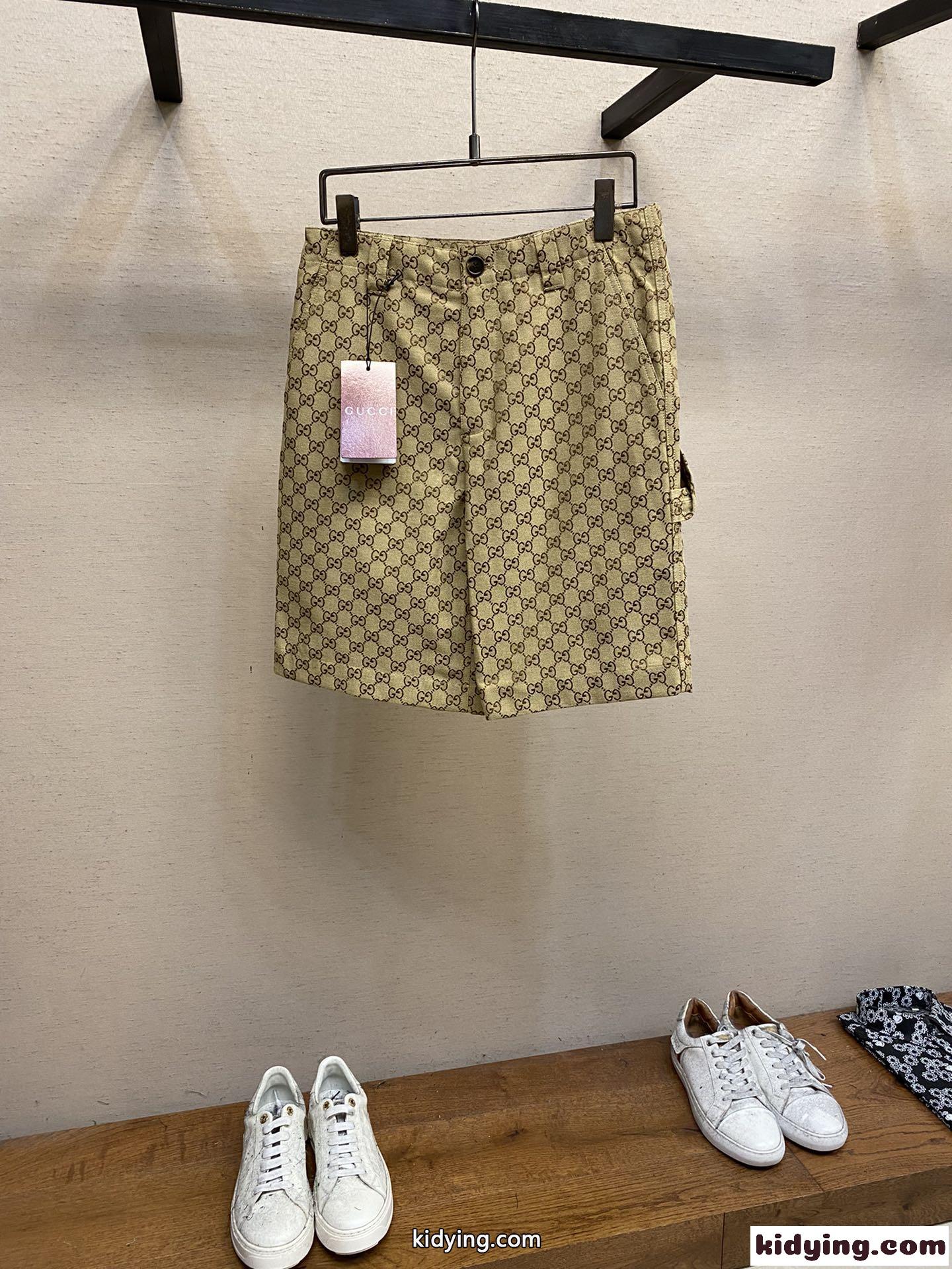 GGキャンバス ショートパンツ グッチ パンツ コピー ショーツ カーキ-1