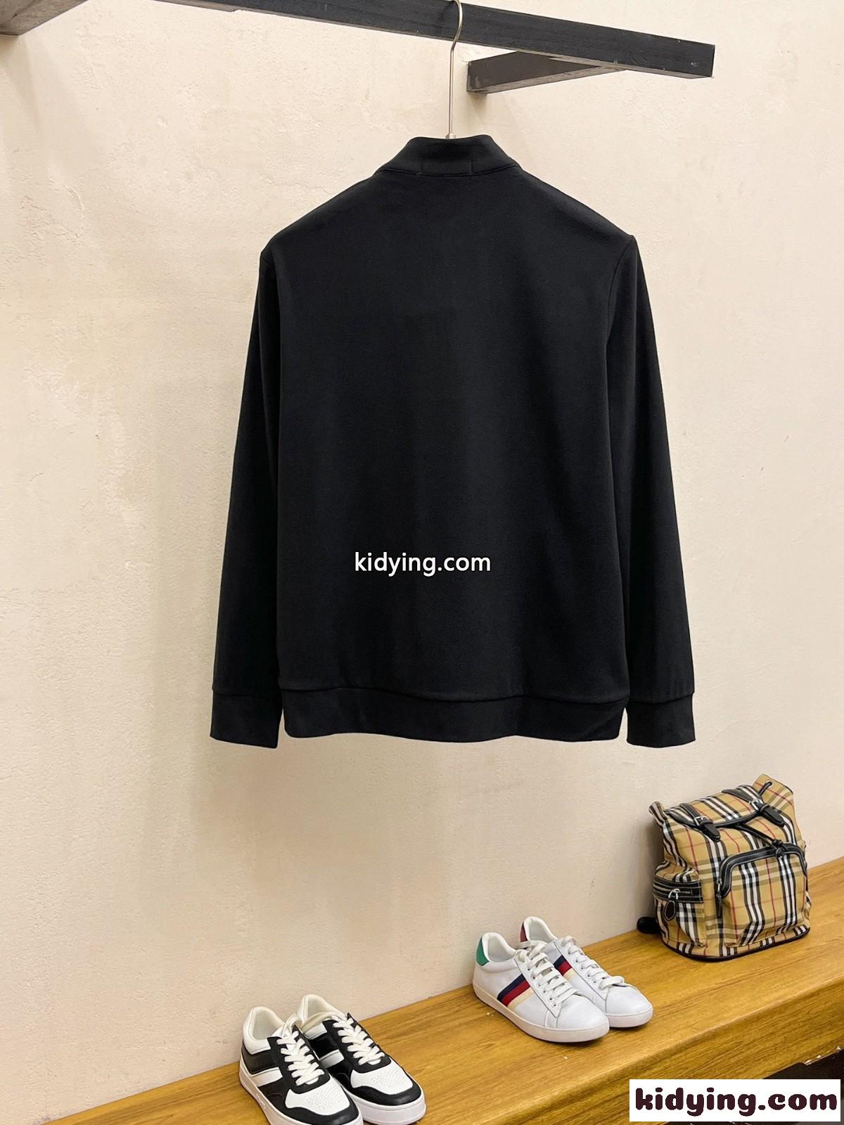 秋冬 カジュアル ハーフジップ ロゴ アルマーニ Tシャツ コピー 長袖Tシャツ ブラック-4