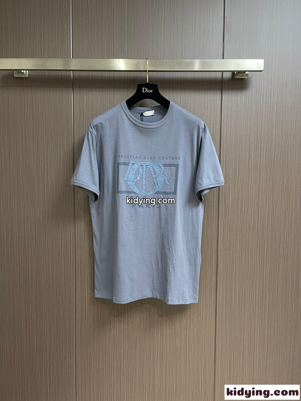 2024SS クルーネック 半袖Tシャツ クリスチャン・ディオール Tシャツ コピー グレー-0