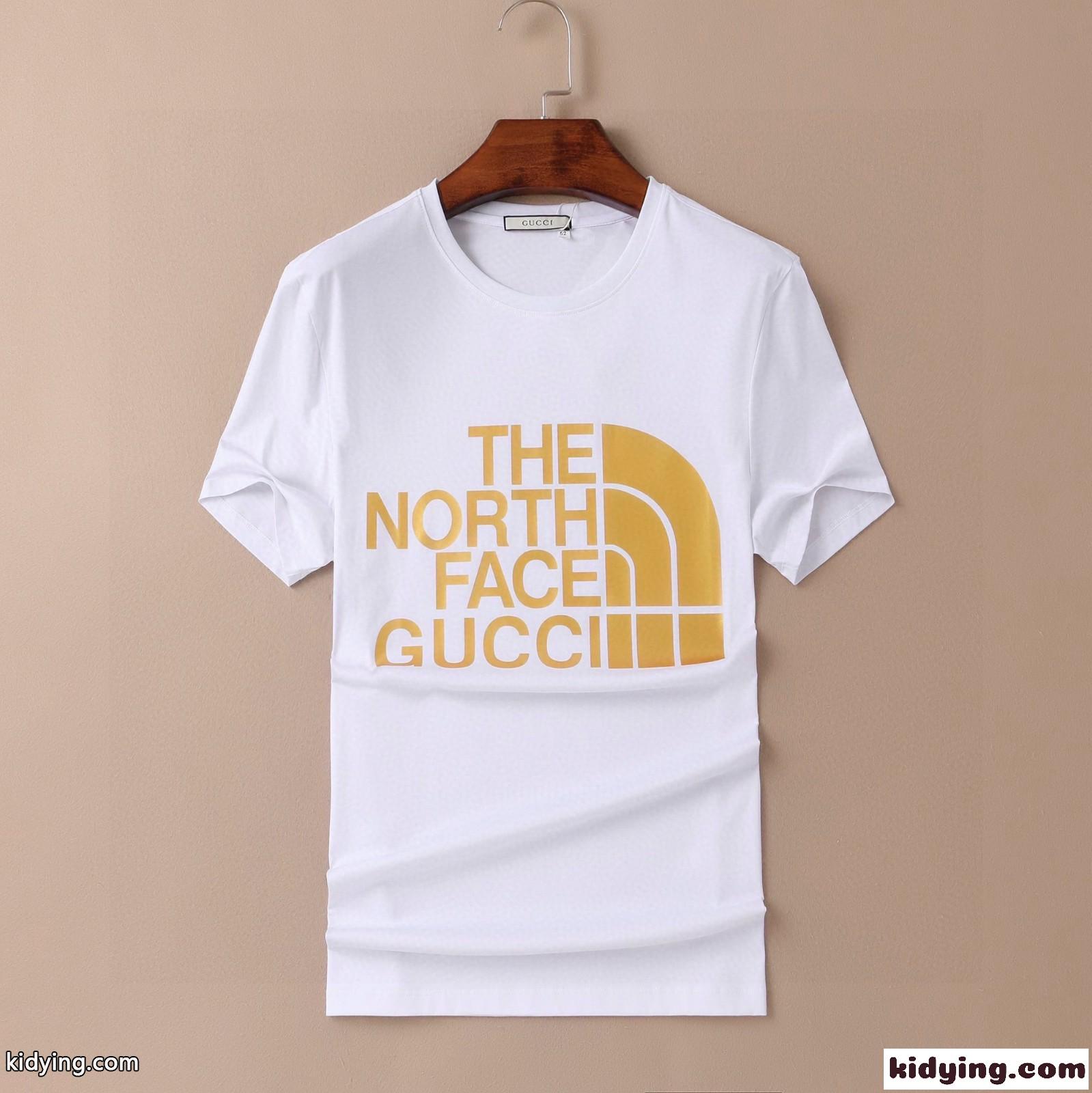 THE NORTH FACE x GUCCI 人気 ロゴ プリント グッチ 半袖Tシャツ コピー クルーネック トップス-2