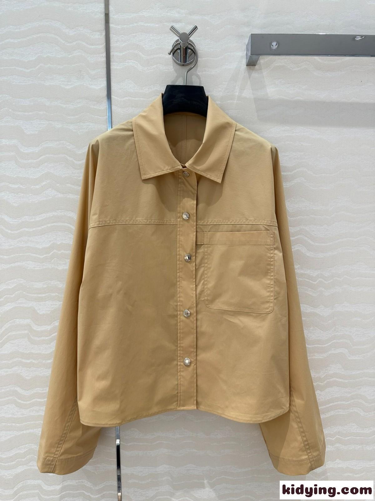 カジュアル 合わせやすい コットンシャツ エルメス シャツ コピー ベージュ-2