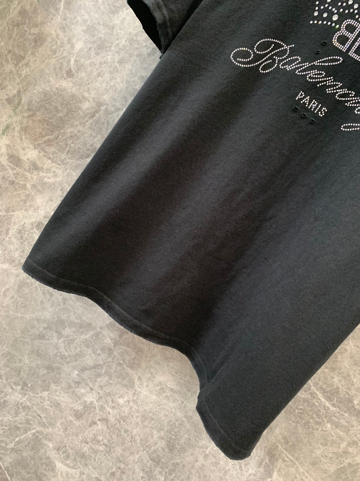 ラインストーンロゴ クルーネック Tシャツ バレンシアガ 半袖Tシャツ コピー ユニセックス-3