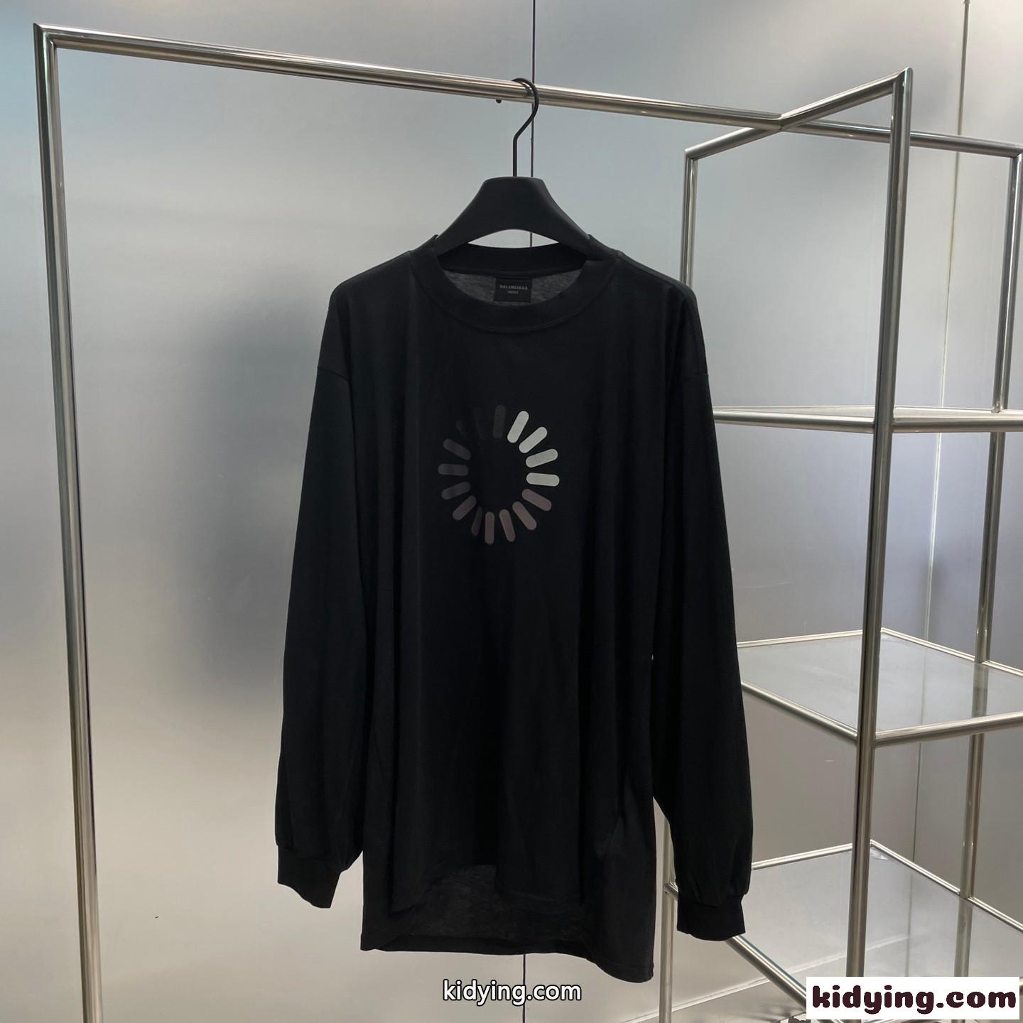 バレンシアガ LOADING ERROR MISPLACED NECKLINE 長袖 T シャツ コピー ブラック-2