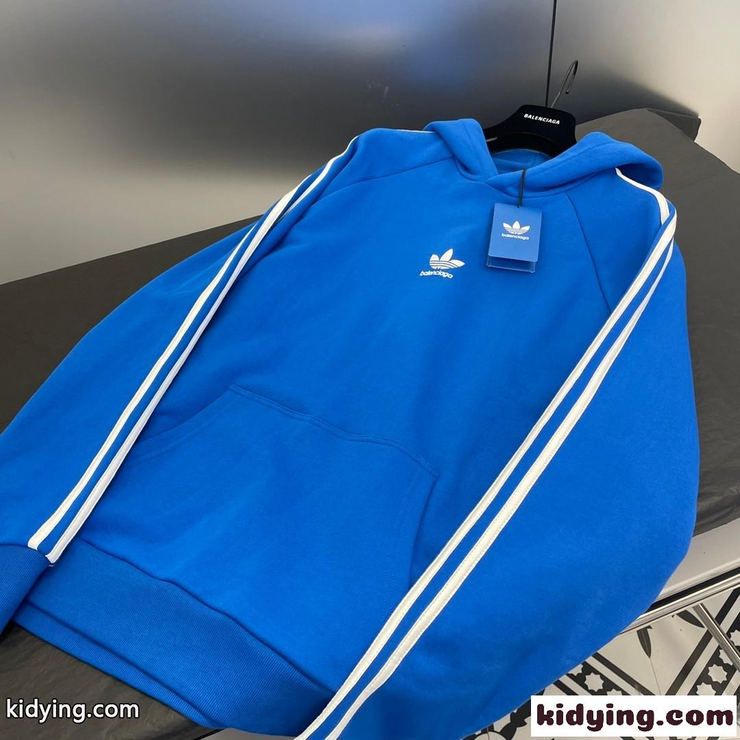ユニセックス BALENCIAGA ×ADIDAS オーバーサイズ フーディ バレンシアガ パーカー コピー ブルー-0
