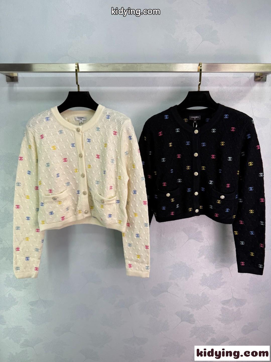 カラフルなCCロゴ&ウール クルーネック シャネル ニット コピー レディース-2