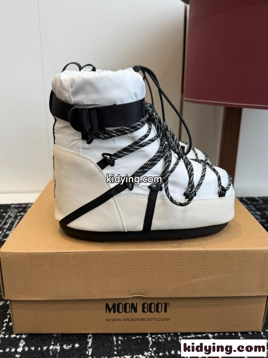 MONCLER × MOON BOOT スノーブーツ モンクレール ブーツ スーパーコピー ホワイト-0